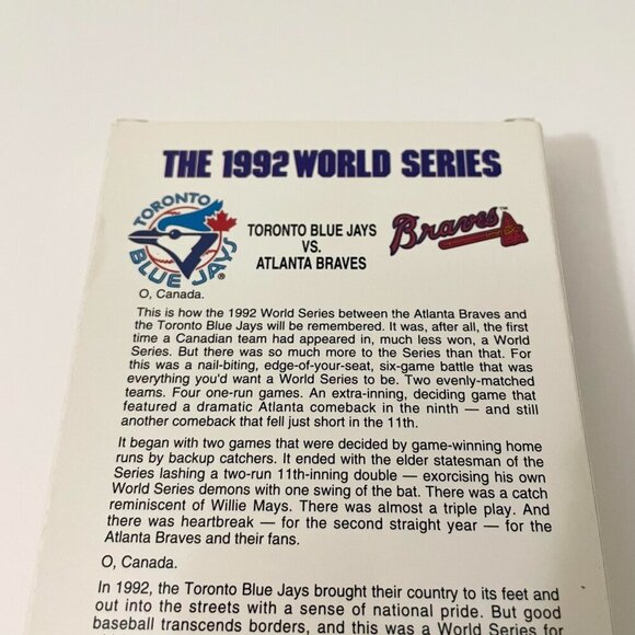 World Series 1992 Toronto Blue Jays Vs Atlanta Braves VHS Tape Baseball - Picture 5 of 16